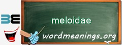 WordMeaning blackboard for meloidae